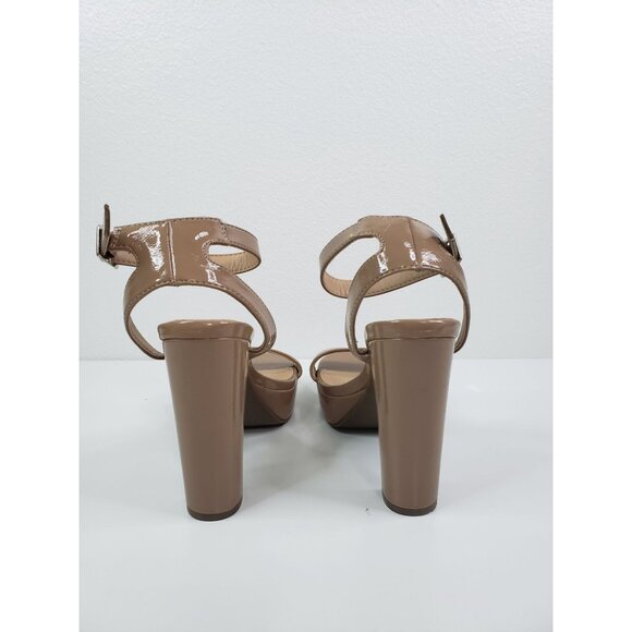 Bar III Womens Ivy Patent Ankle Strap Platform Sandals in Camel Patent - Size 7 - Picture 4 of 8